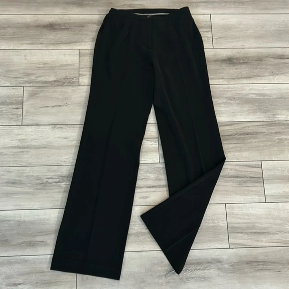 Peace of Cloth New York size 6 wide leg black dress pants business
